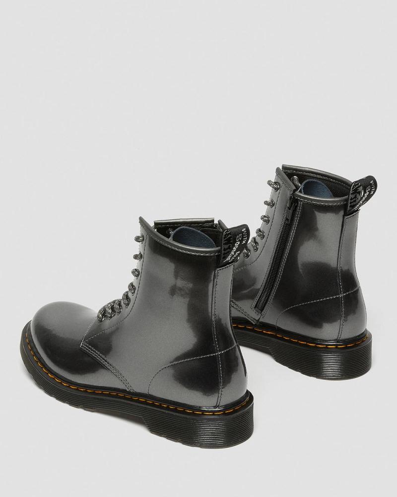 Grey Kids' Dr Martens Youth 1460 Metallic Lace Up Boots | CA 710TCE